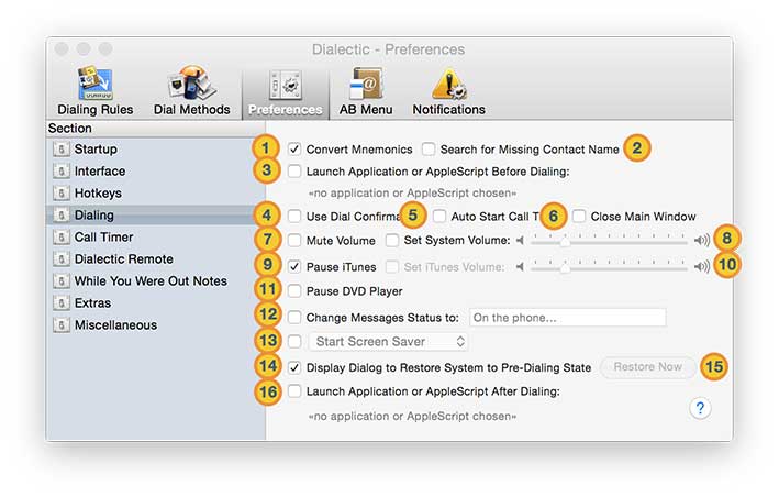 preferences dialing annotated